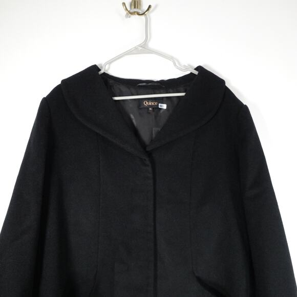 NWOT Quince Women's XL Mod Italian Wool Cocoon Coat Preppy Black $170 4615 - Picture 6 of 12